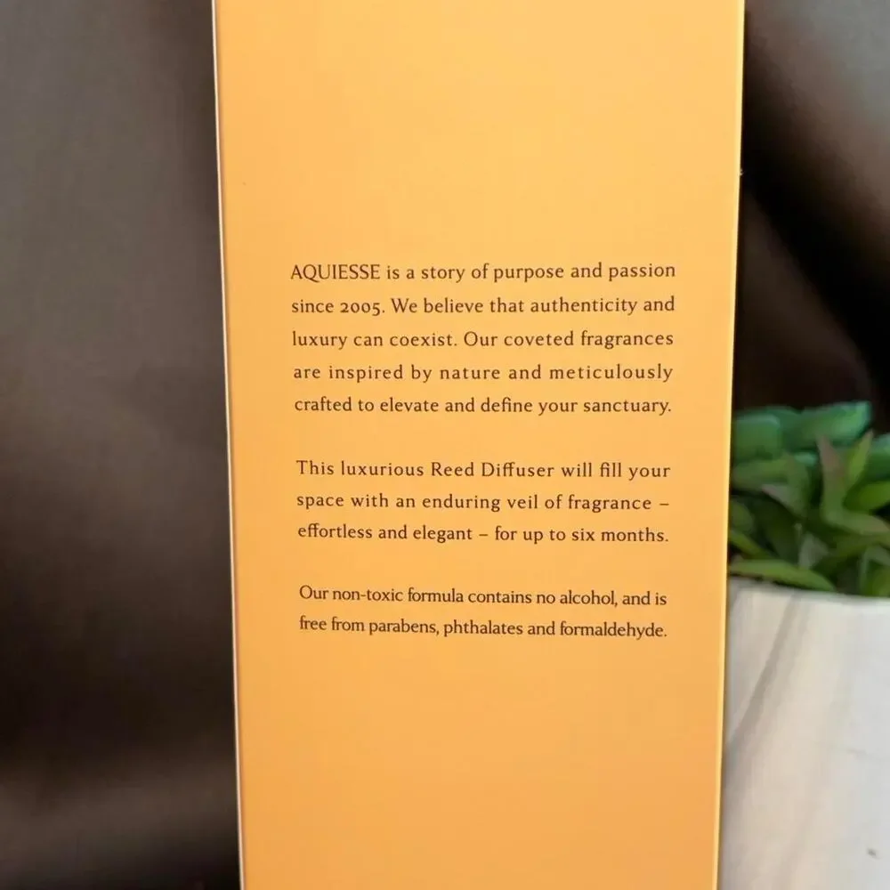 Aquiesse mandarin tea reed diffuser